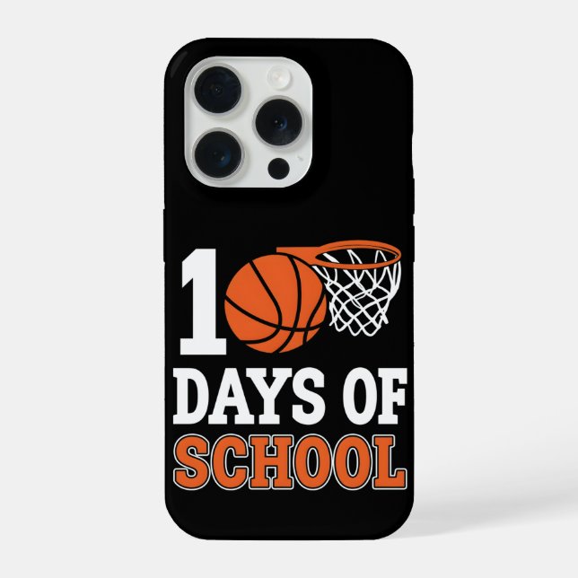 Funda Para iPhone Tema de profesor de baloncesto escolar de 100 días (Reverso )