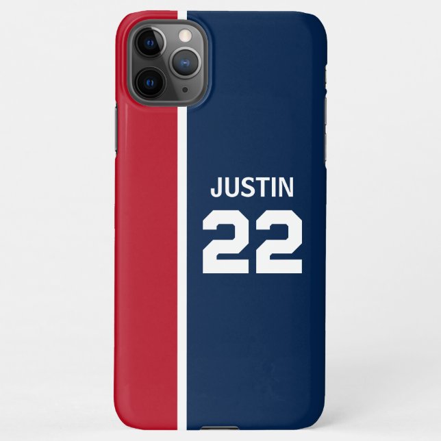 Funda Para iPhone Tema Deportivo Rojo y Azul (Reverso)