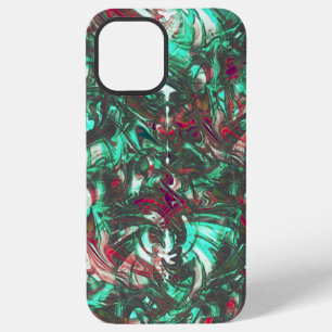 Funda Para iPhone 12 Pro Max Teñido de aguamarina y rojo, ensuciado con negro o