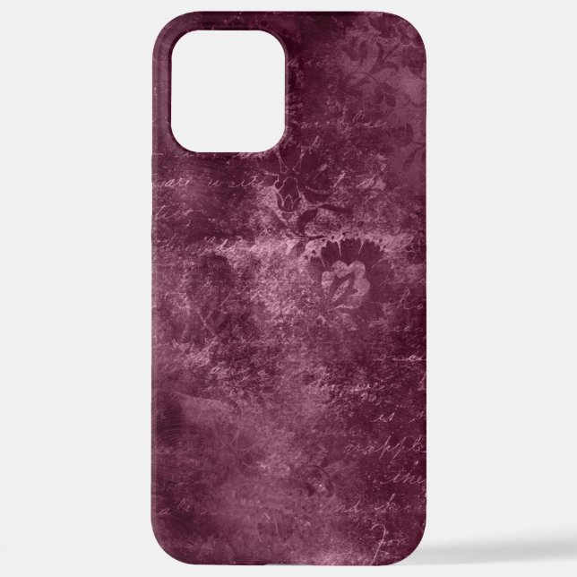 Funda Para iPhone terciopelo burgundy floral (Reverso )