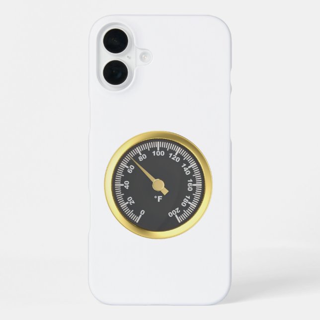 Funda Para iPhone Termómetro redondo dorado (Reverso )