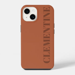 Funda Para iPhone 14 Terracota moderna mínima personalizada simple