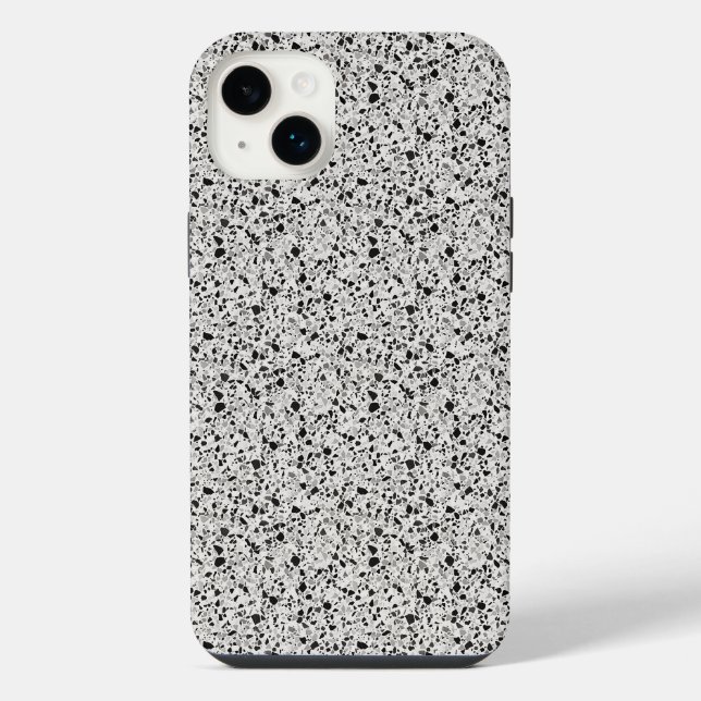 Funda Para iPhone Terrazzo negro y gris (Reverso)