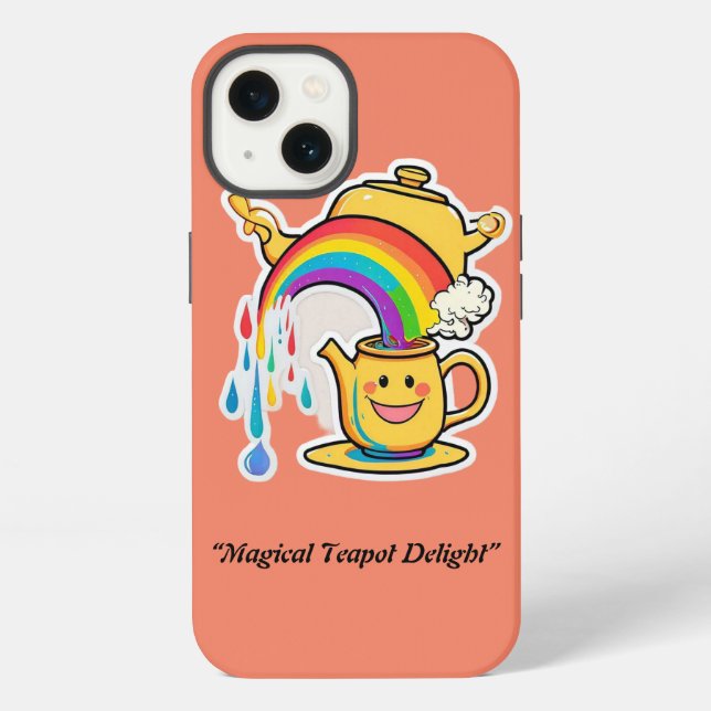 Funda Para iPhone “Tetera alegre delicia arcoíris” (Reverso )