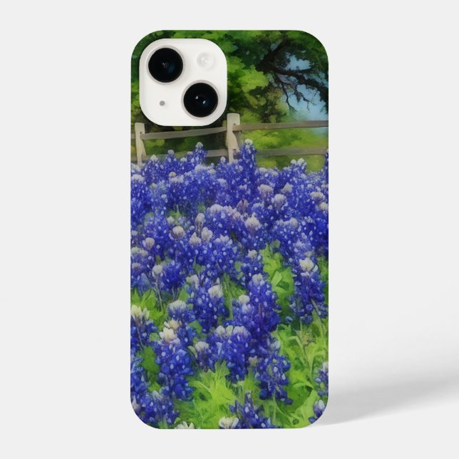 Funda Para iPhone Texas Bluebonnet Art Blue Flower  (Reverso )