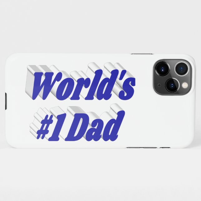 Funda Para iPhone Texto azul de papá Día de los padres (Reverso horizontal)