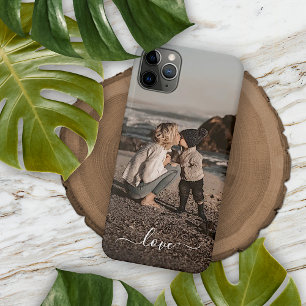 Funda Para iPhone 16 Pro Max Texto de amor personalizado y foto simple