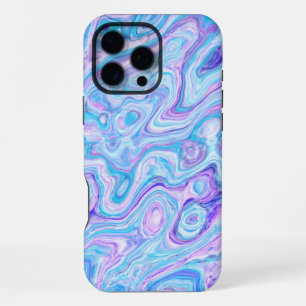 Funda Para iPhone 16 Pro Max Texto de mármol abstracto colorido lavanda violeta