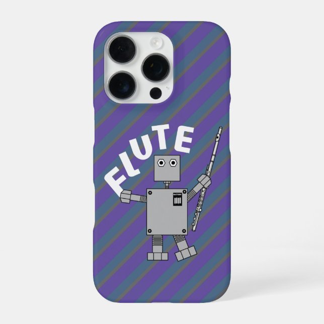 Funda Para iPhone Texto de Robot de Flauta (Reverso)