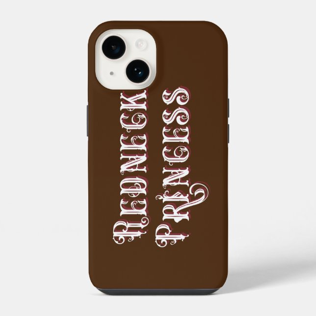 Funda Para iPhone Texto elegante de princesa redneck (Reverso )