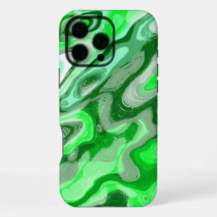 Funda Para iPhone 16 Pro Max Texto Líquido de Mármol Abstracto Colorido Verde E