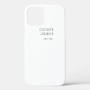 Funda Para iPhone 12 Texto moderno simple blanco y negro para negocios