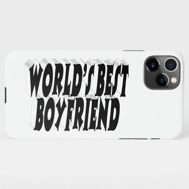 Funda Para iPhone Texto negro en 3d para novio (Reverso horizontal)