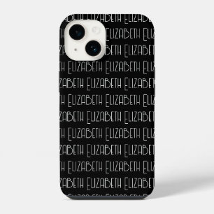 Funda Para iPhone 14 Texto Personalizado de estilo Art Deco personaliza