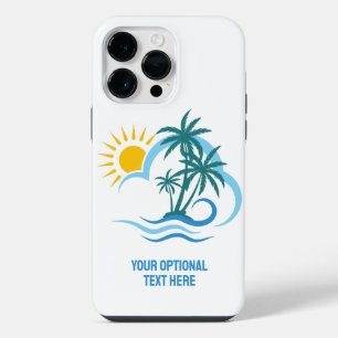 Funda Para iPhone 14 Pro Max Texto personalizado Islas Tropicales