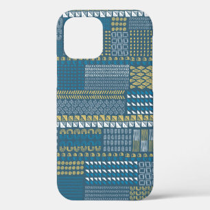 Funda Para iPhone 12 Textos y formas dibujadas a mano Patrón de cosecha