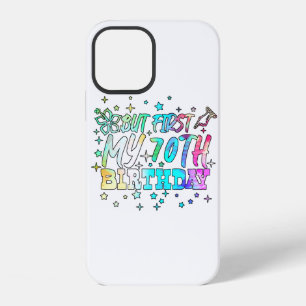 Funda Para iPhone 12 textual rayas coloridas pero primero mis 70 años d
