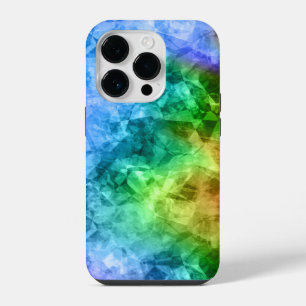 Funda Para iPhone 14 Pro Textura azul de pavo real arrugado