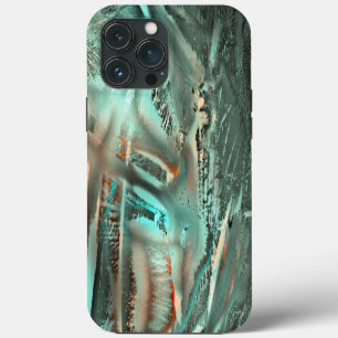 Funda Para iPhone 13 Pro Max Textura cian grisácea extraña y recorte digital ás
