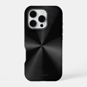Funda Para iPhone 16 Pro Textura de acero inoxidable con acabado metálico n