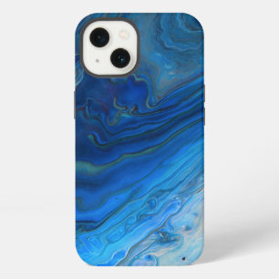 Textura de ágata de canica azul Arte fluido