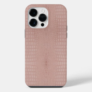 Funda Para iPhone 14 Pro Max Textura de caimán rosa impresa