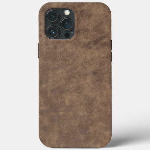 Funda Para iPhone 13 Pro Max Textura de cuero cognac vintage desgastado