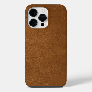 Funda Para iPhone 14 Pro Max Textura de cuero marrón de vaca