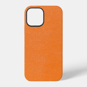 Funda Para iPhone 12 textura de fondo de patrón de cuero naranja cuero,
