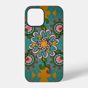 Funda Para iPhone 12 Textura de fondo, papel pintado, tema floral en co