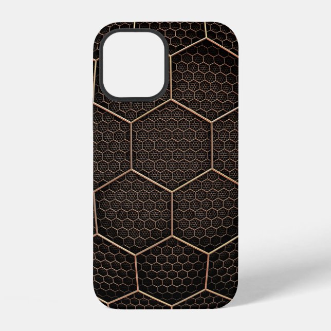 Funda Para iPhone textura de fondo rejilla hexagonal d (Reverso )