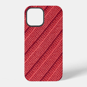 Funda Para iPhone 12 Textura de ganchillo a rayas en primer plano.