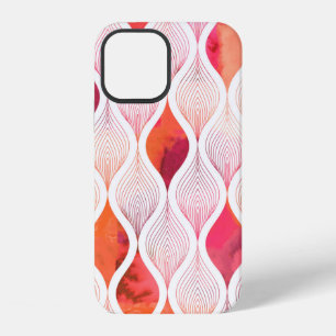 Funda Para iPhone 12 Textura de hojas de acuarela que se repite patrón