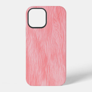 Funda Para iPhone 12 Textura de lana de pelaje suave rosa