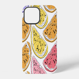 Funda Para iPhone 12 Textura de limón cítrico vintage de verano