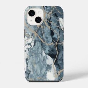 Funda Para iPhone 14 Textura de lujo inspirada en mármol de ágata azul