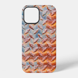 Funda Para iPhone 12 Textura de malla metálica oxidada. Acercamiento a 