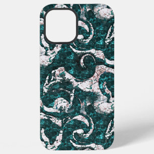 Funda Para iPhone 12 Pro Max Textura de manchas blancas mezcladas en aguamarina