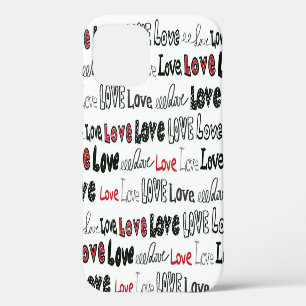 Funda Para iPhone 12 Textura de marcador de amor sin fisuras de fondo