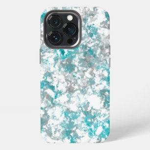 Funda Para iPhone 13 Pro Textura de mármol gris turquesa y blanco