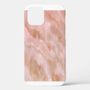 Funda Para iPhone 12 Textura de mármol líquido rosa oro
