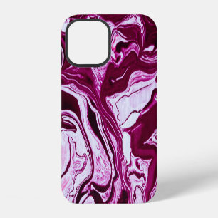 Funda Para iPhone 12 Textura de mármol magenta: arte fluido abstracto
