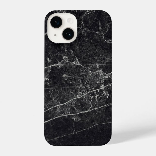Funda Para iPhone Textura de mármol negro (Reverso )