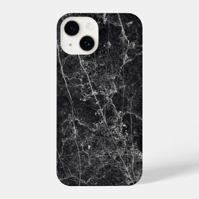 Funda Para iPhone Textura de mármol negro (Reverso )