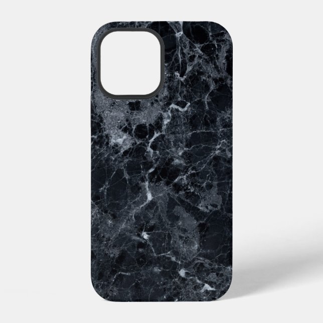 Funda Para iPhone Textura de mármol negro (Reverso )