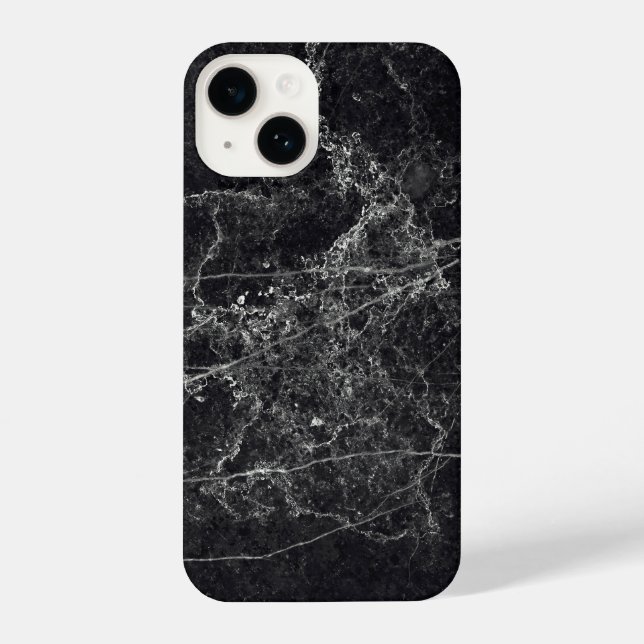 Funda Para iPhone Textura de mármol negro (Reverso )