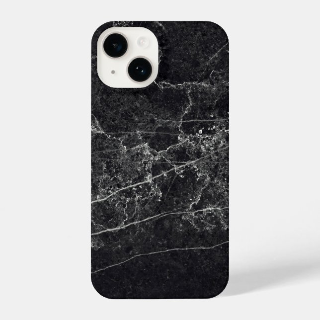 Funda Para iPhone Textura de mármol negro (Reverso )