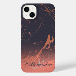 Funda Para iPhone 14 Plus Textura de mármol Rosa