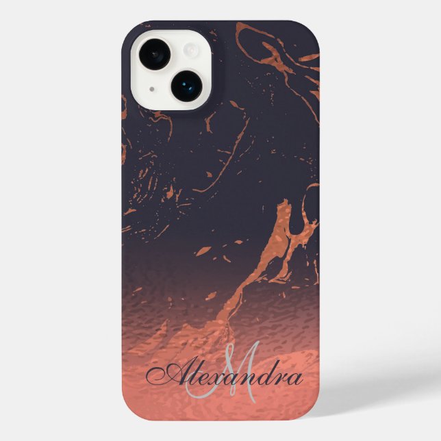 Funda Para iPhone Textura de mármol Rosa (Reverso )