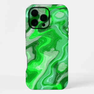 Funda Para iPhone 16 Pro Max Textura de mármol verde esmeralda pintura líquida